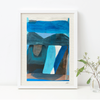 Print | Blue Abstract  – Bold Textured Modern Wall Art