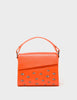 Mini Crossbody | Neon Orange Leather, All Over Eyes Embroidery