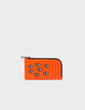 Leather Zip-around Cardholder | All Over Eyes Embroidery, Fausto Vermillion