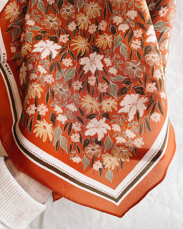 Bandana Scarf - Botanical Garden Floral Western