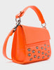 Micro Crossbody | Neon Orange Leather,Eyes Embroidery