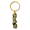 Black and golden keychain with the text "Fuck it."