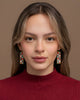 Earrings | Beaded Handwoven Mosaic Tila and Brass - (Green/Grey)