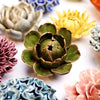 Ceramic Flower Wall Art | Peony Green