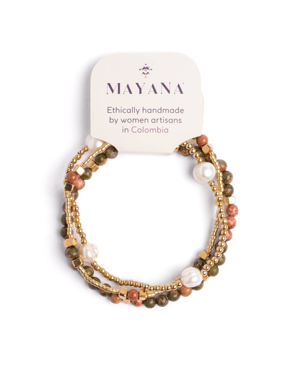 Bracelets | Gem and Pearl Miyuki (Unakite)