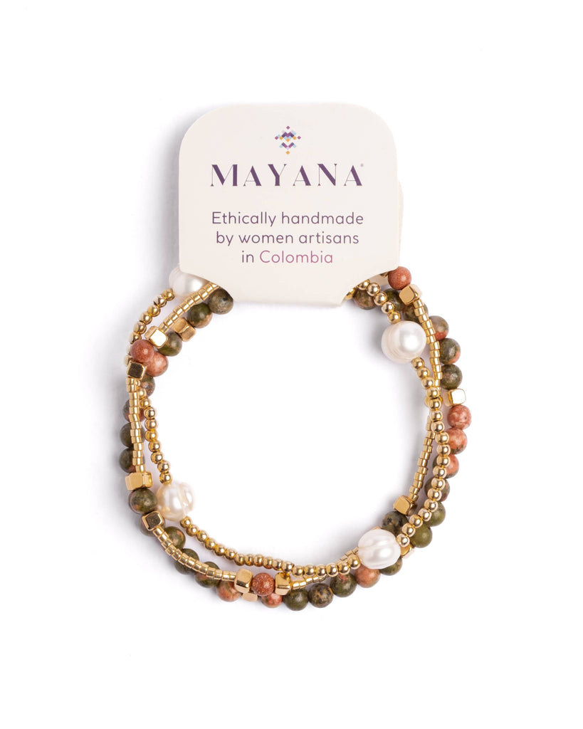 Bracelets | Gem and Pearl Miyuki (Unakite)