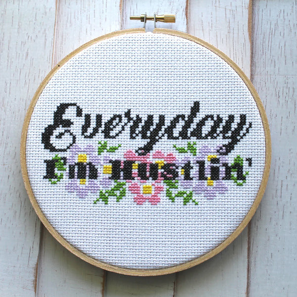 Cross Stitch Kit | Everyday I'm Hustlin'