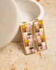 Earrings | Beaded Handwoven Mosaic Tila and Brass (Lilac)