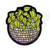 Sticker of a disco ball with plants on top.