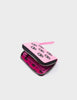 Leather Zip Around Wallet | Eyes Embroidery, Frodo Bubblegum Pink