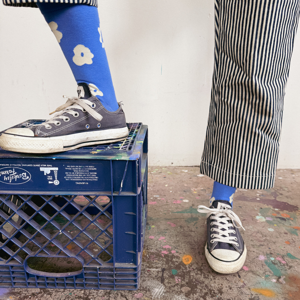 Socks | Celeste in Ultramarine Blue & Natural