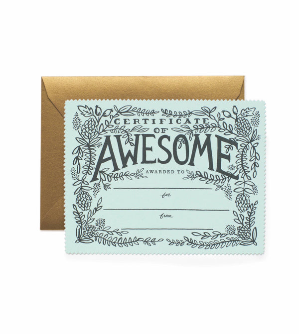 Card | Certificate of Awesome