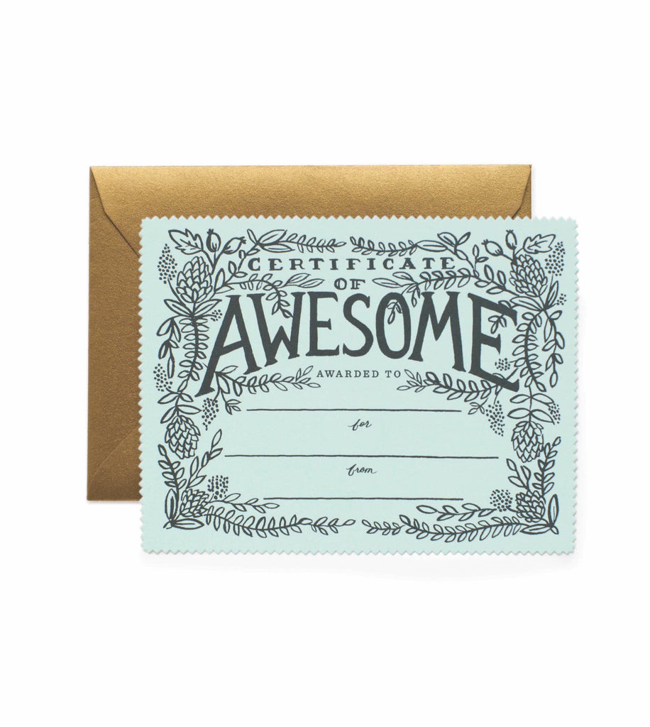 Card | Certificate of Awesome