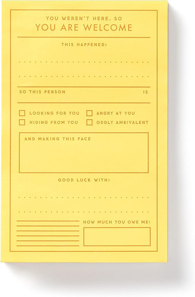 Brass Monkey You Are Welcome Memo Pad