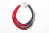 Multi-Strand Necklace | Red, Black, Grey