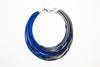 Multi-Strand Necklace | Cobalt, Black, Silver