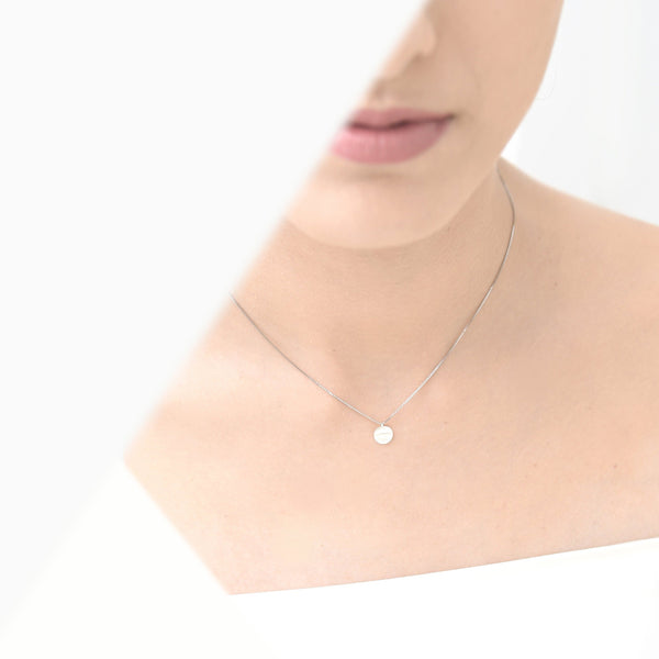 Petite Curl Dot Necklace | Silver