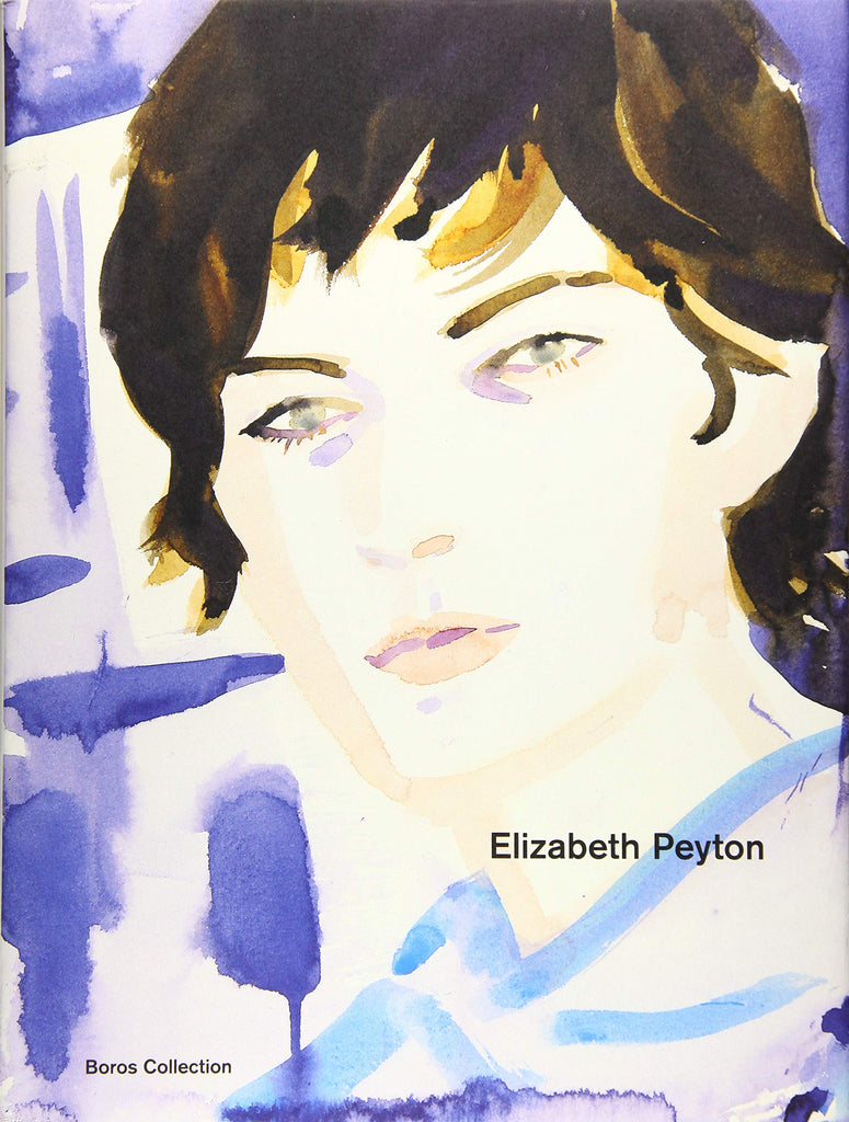 Book cover with a watercolor painting of a woman's face. The title reads "Elizabeth Peyton."