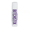 White lipstick and a white box. In purple letters, it says: "Bitchstix."