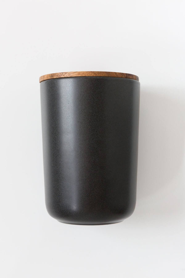 Large Stoneware Black Ceramic Container