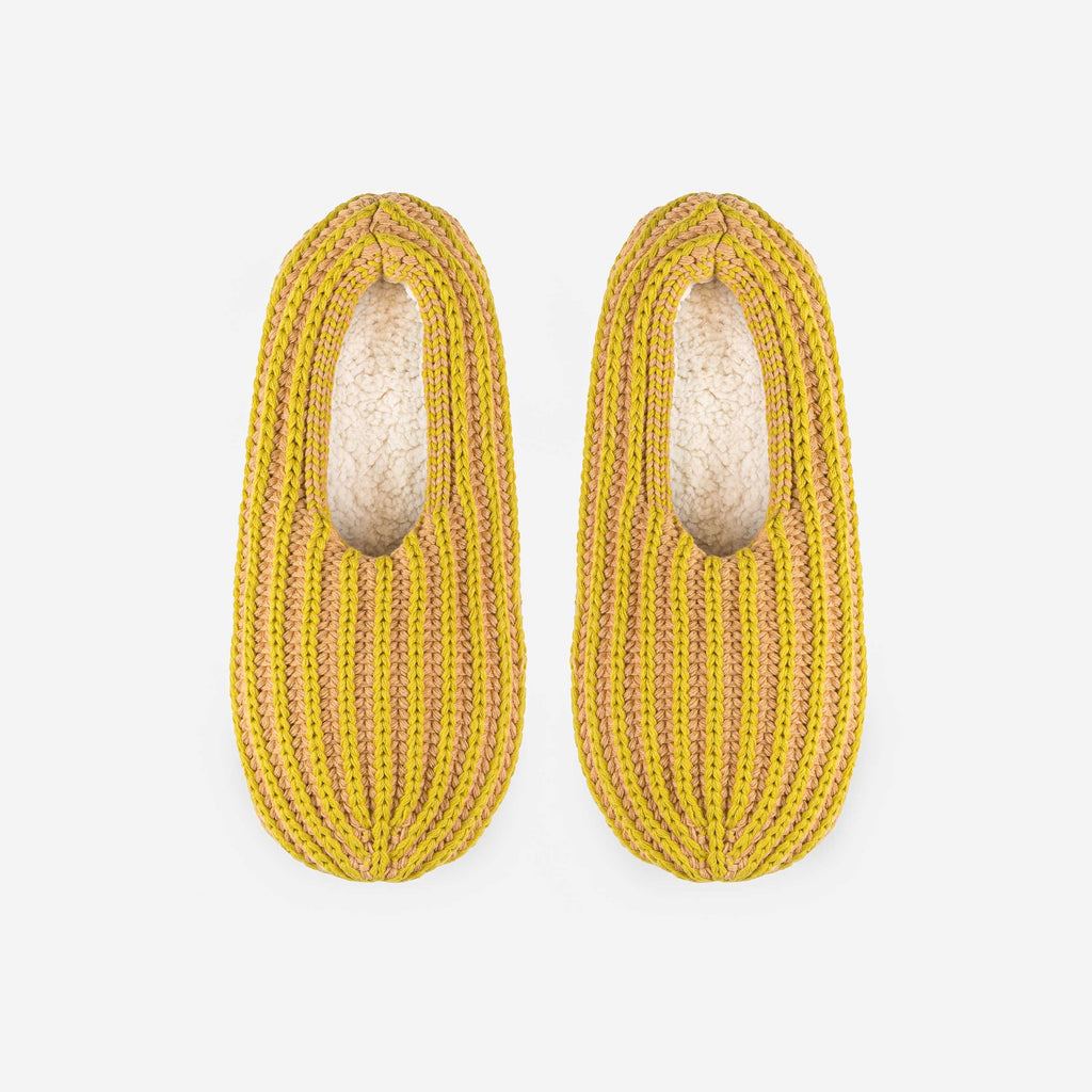 Chunky Rib Slippers || Golden Olive