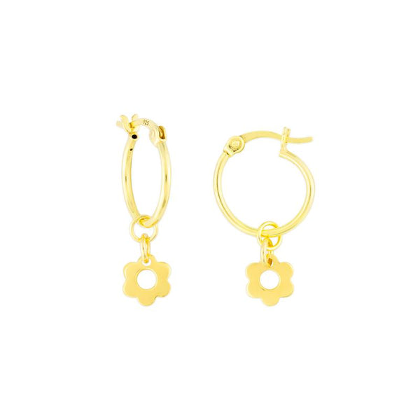 Gold Flower Kaia Hoop Earrings