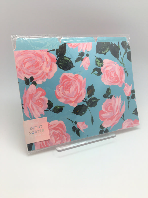 Pink Floral File Folder Set