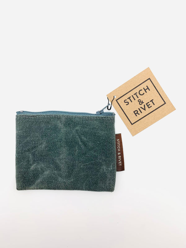 Small Waxed Canvas Pouch Slate