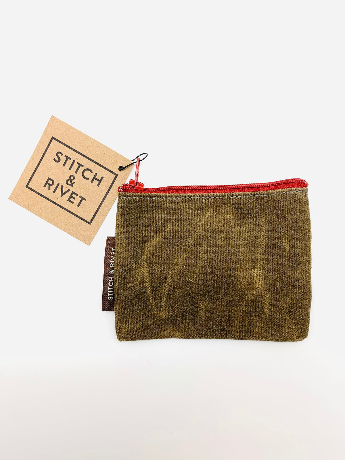 Waxed canvas small pouch / small zipper pouch / coin purse