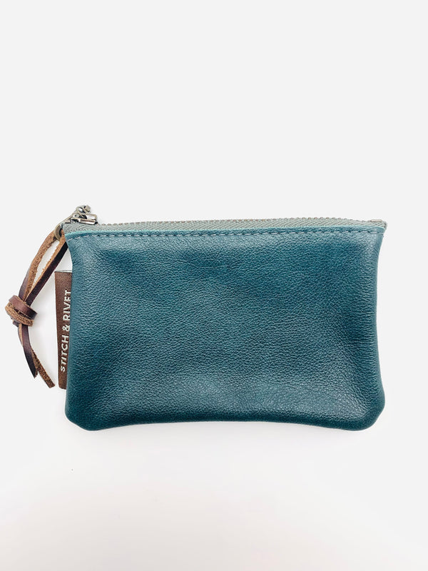 Leather Coin Pouch Teal