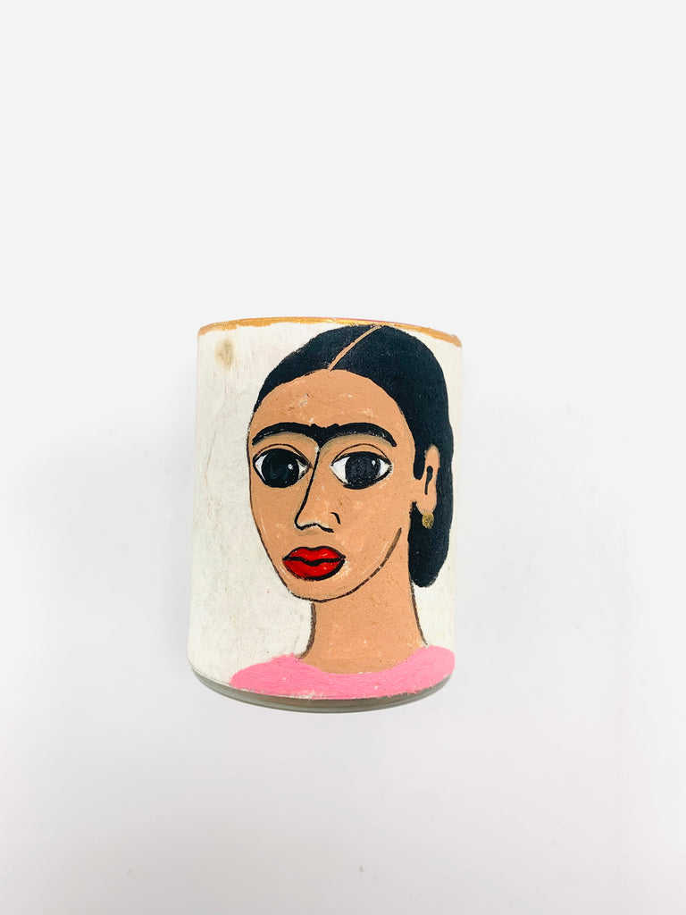 Hand Painted Frida Glass Pink