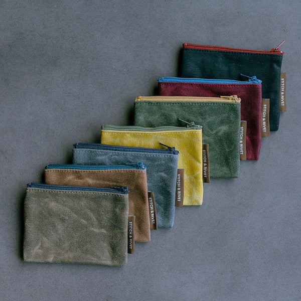 Small Waxed Canvas Pouch Slate