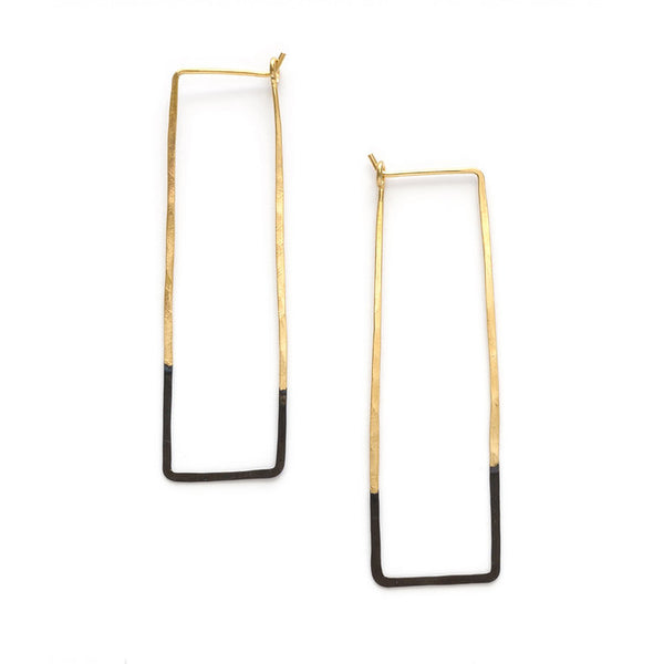 Patina Dipped Rectangle Hoops